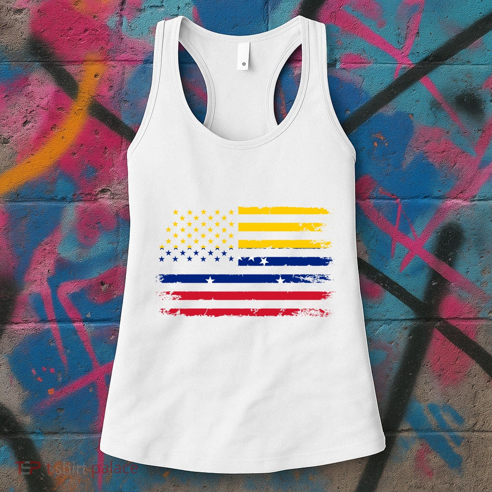 Venezuelan American Flag Venezuelan Roots Funny Women's Tank Top