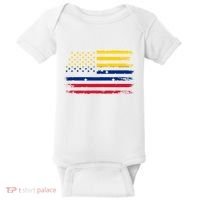 Venezuelan American Flag Venezuelan Roots Funny Baby Bodysuit thumb 0