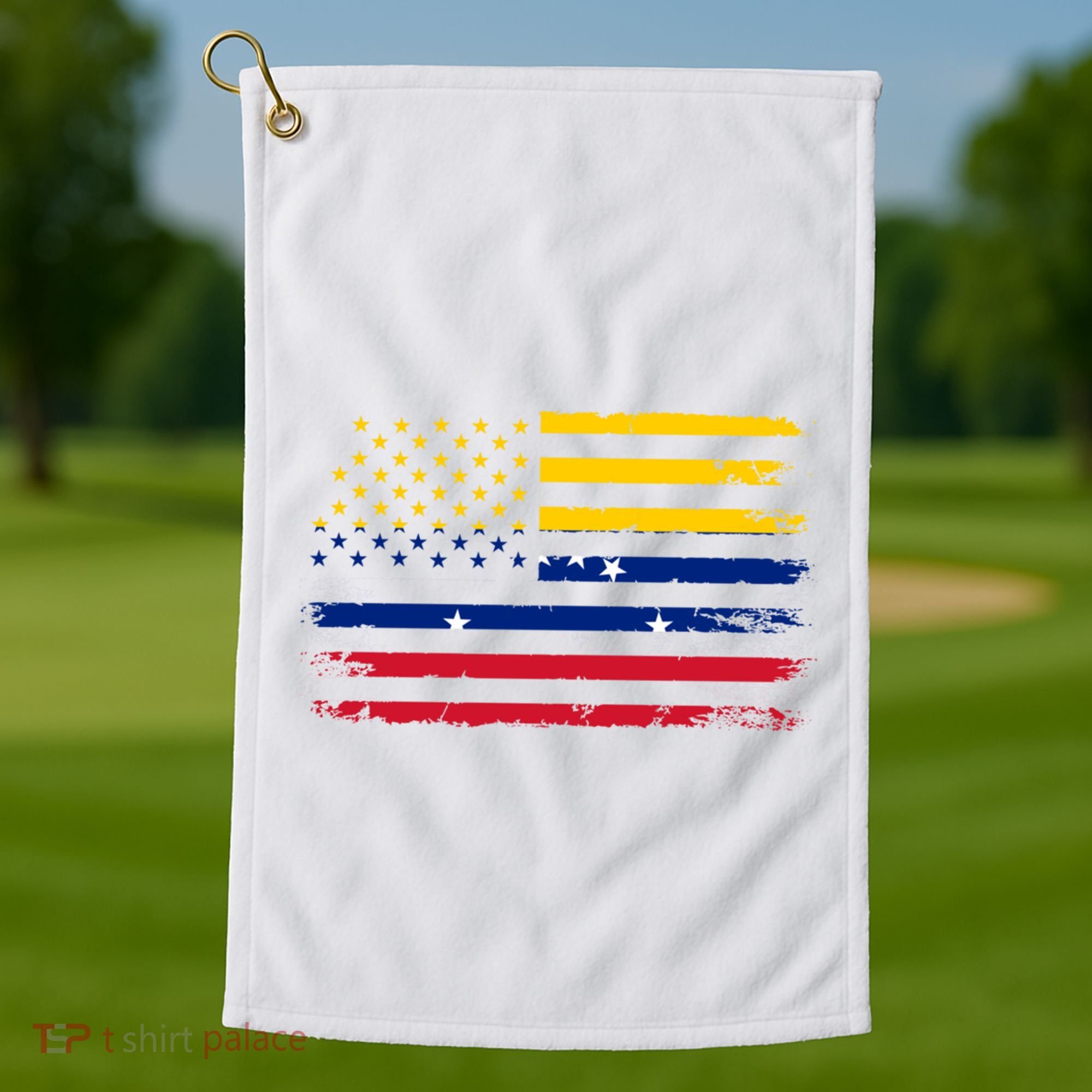 Venezuelan American Flag Venezuelan Roots Funny Golf Towel