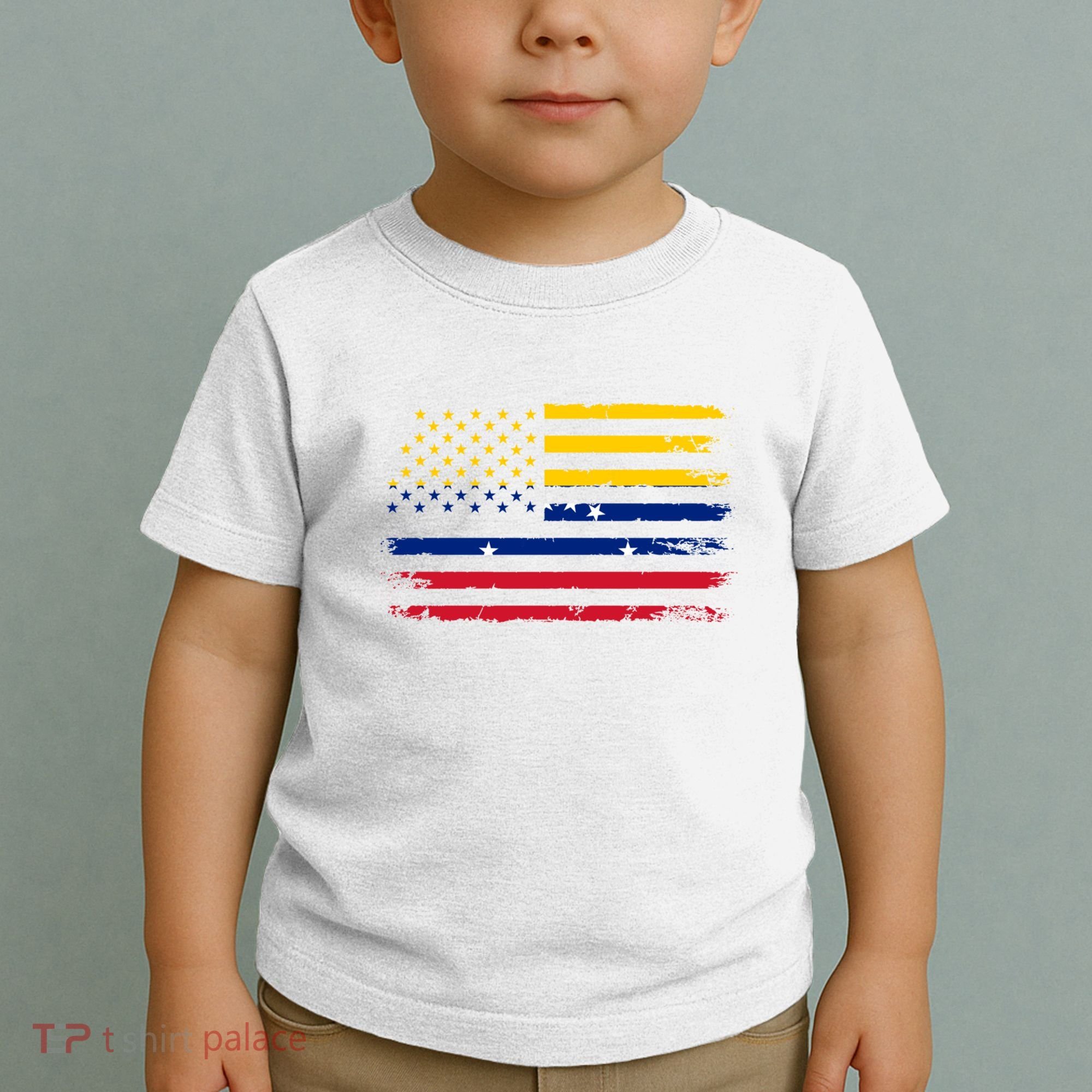 Venezuelan American Flag Venezuelan Roots Funny Toddler T-Shirt