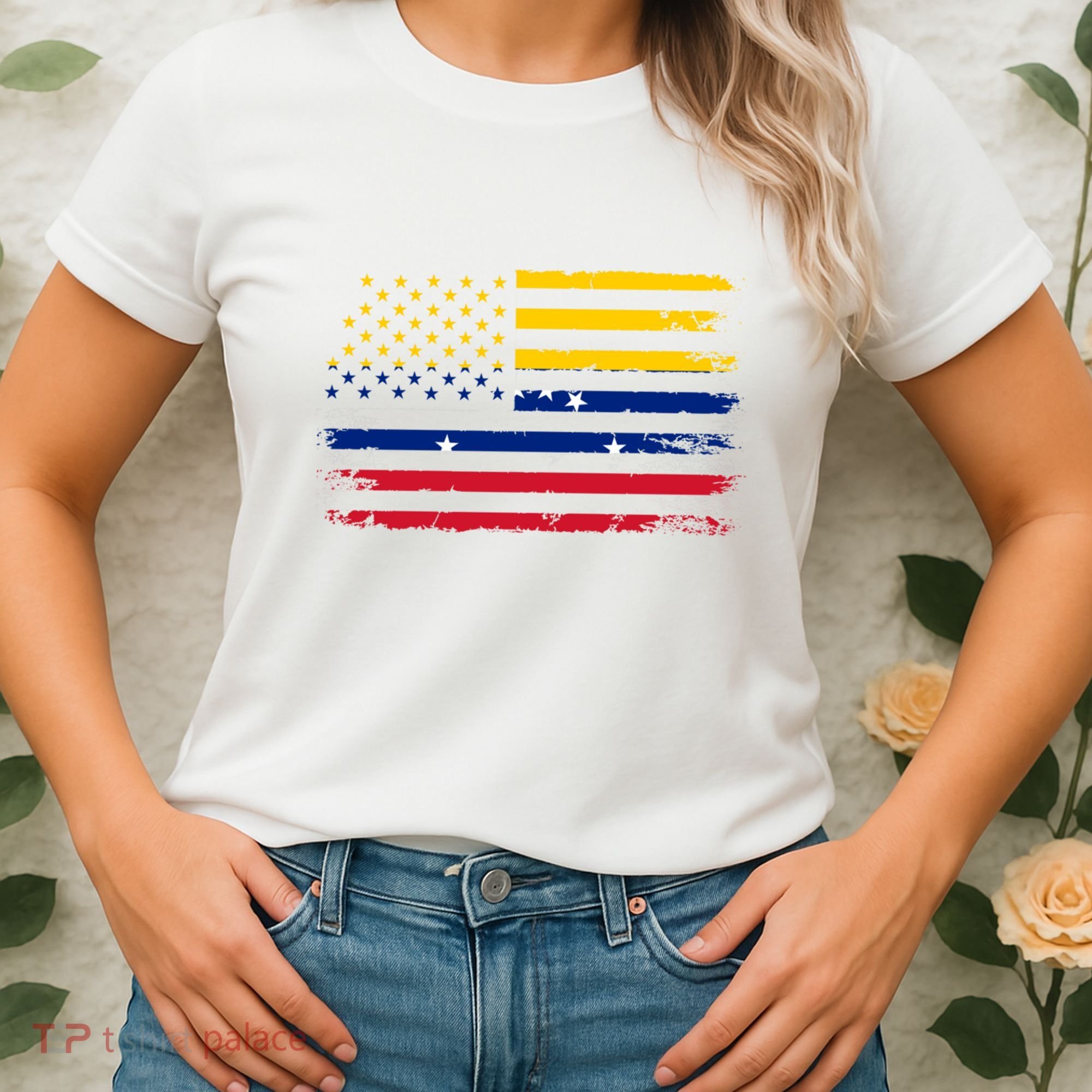 Venezuelan American Flag Venezuelan Roots Funny Women's T-Shirt