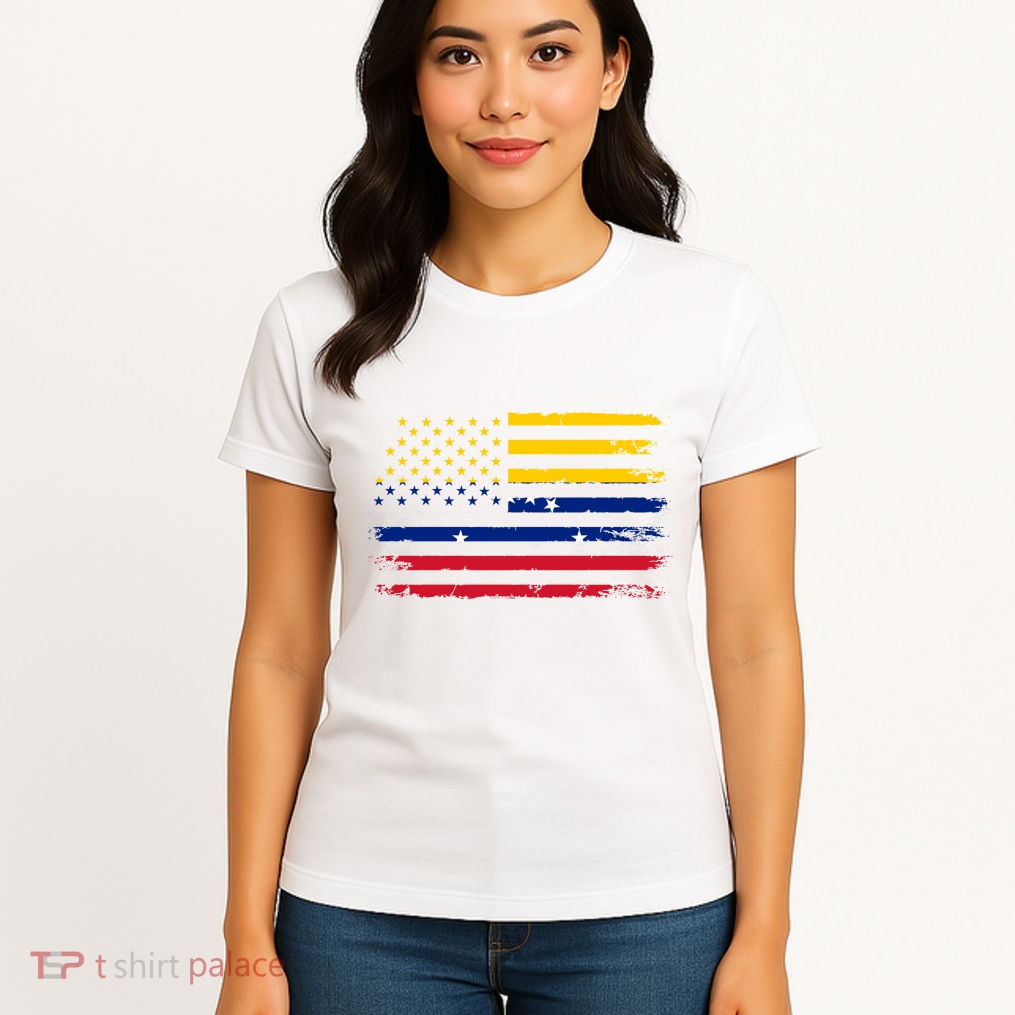 Venezuelan American Flag Venezuelan Roots Funny Women's T-Shirt