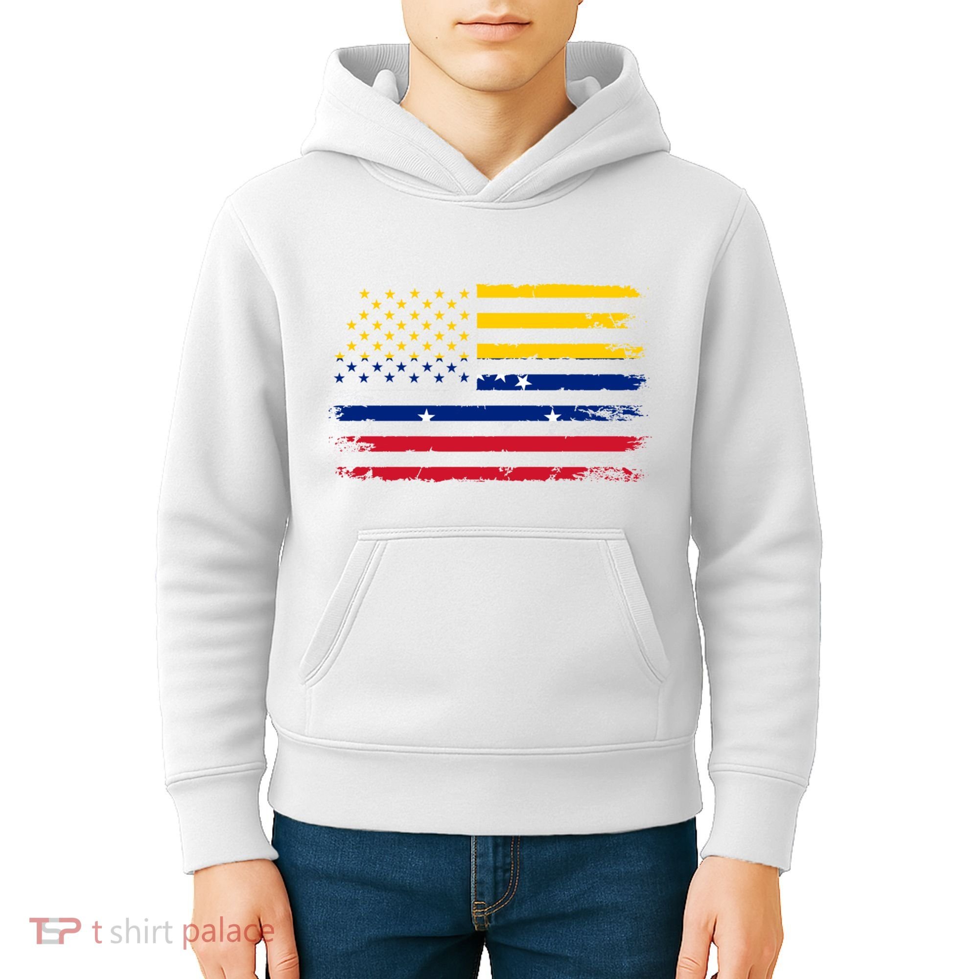 Venezuelan American Flag Venezuelan Roots Funny Kids Hoodie
