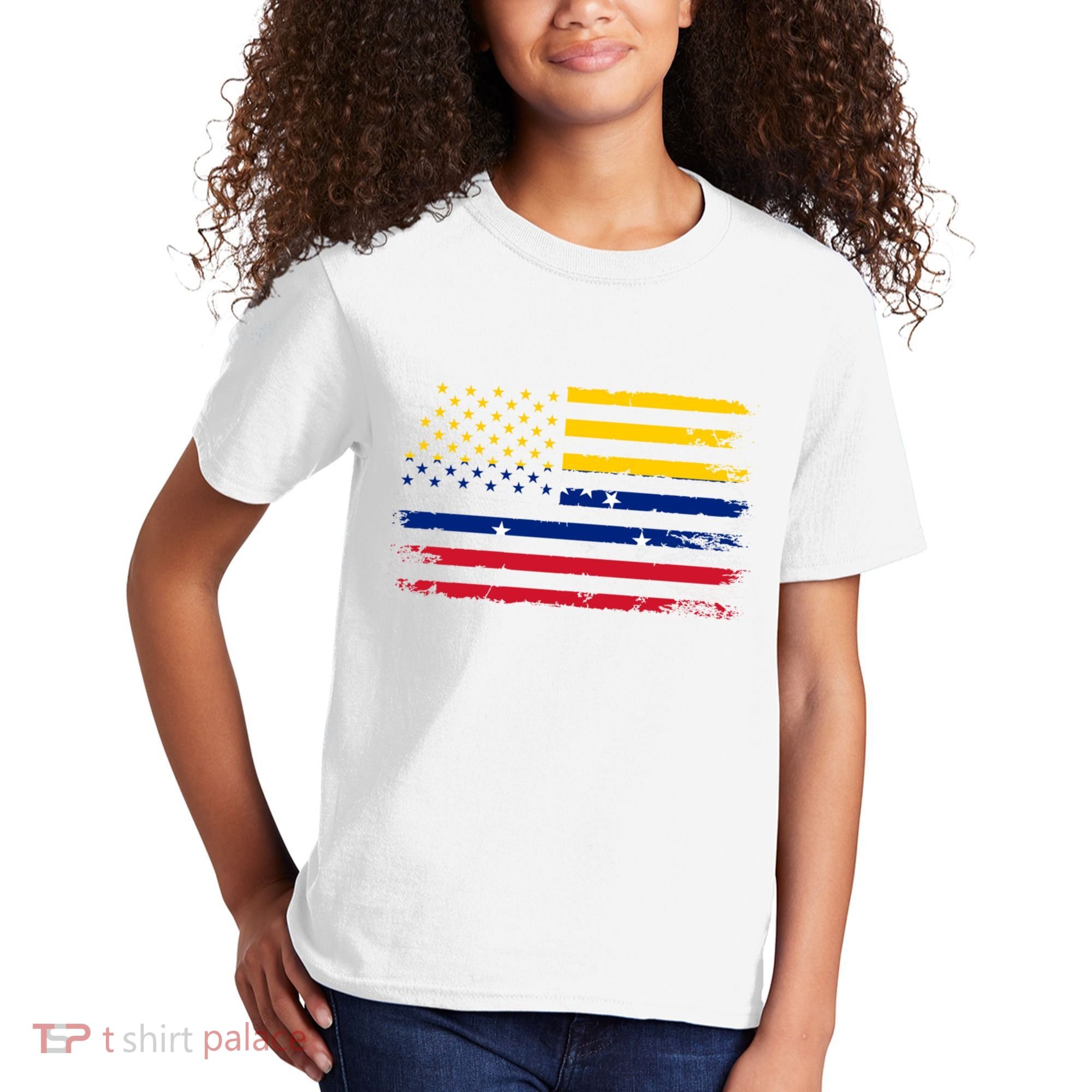 Venezuelan American Flag Venezuelan Roots Funny Kids T-Shirt
