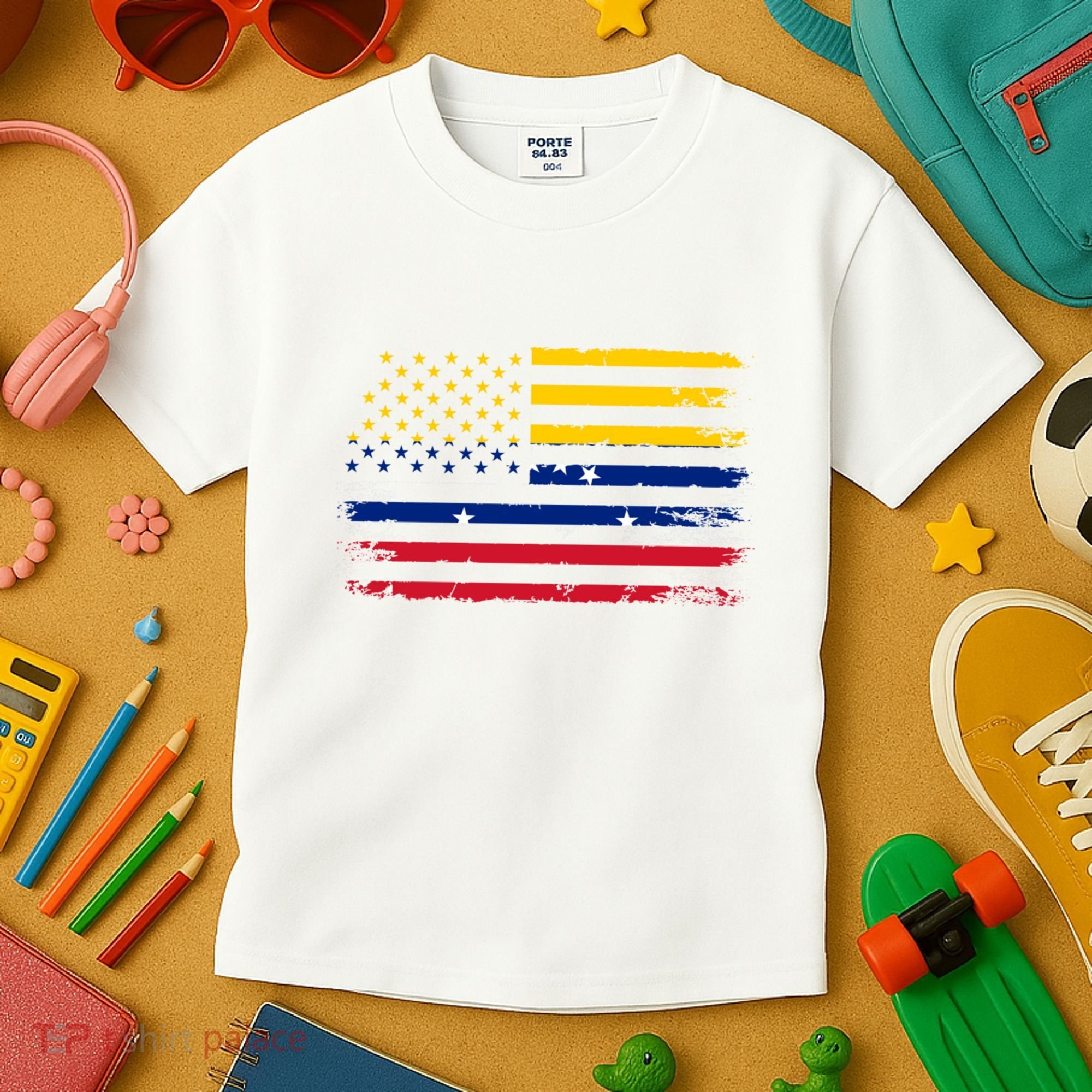 Venezuelan American Flag Venezuelan Roots Funny Kids T-Shirt