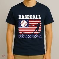 Vintage American Flag Baseball Grandpa Costume Player Coach T-Shirt thumb 3