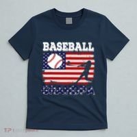 Vintage American Flag Baseball Grandpa Costume Player Coach T-Shirt thumb 5