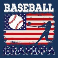 Vintage American Flag Baseball Grandpa Costume Player Coach T-Shirt thumb 7