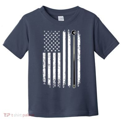 Vintage American Flag Billiards Pool Player Table Usa Us Gift Toddler T-Shirt