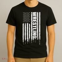 Vintage American Flag Wrestling Funny  Wrestler   T-Shirt thumb 3