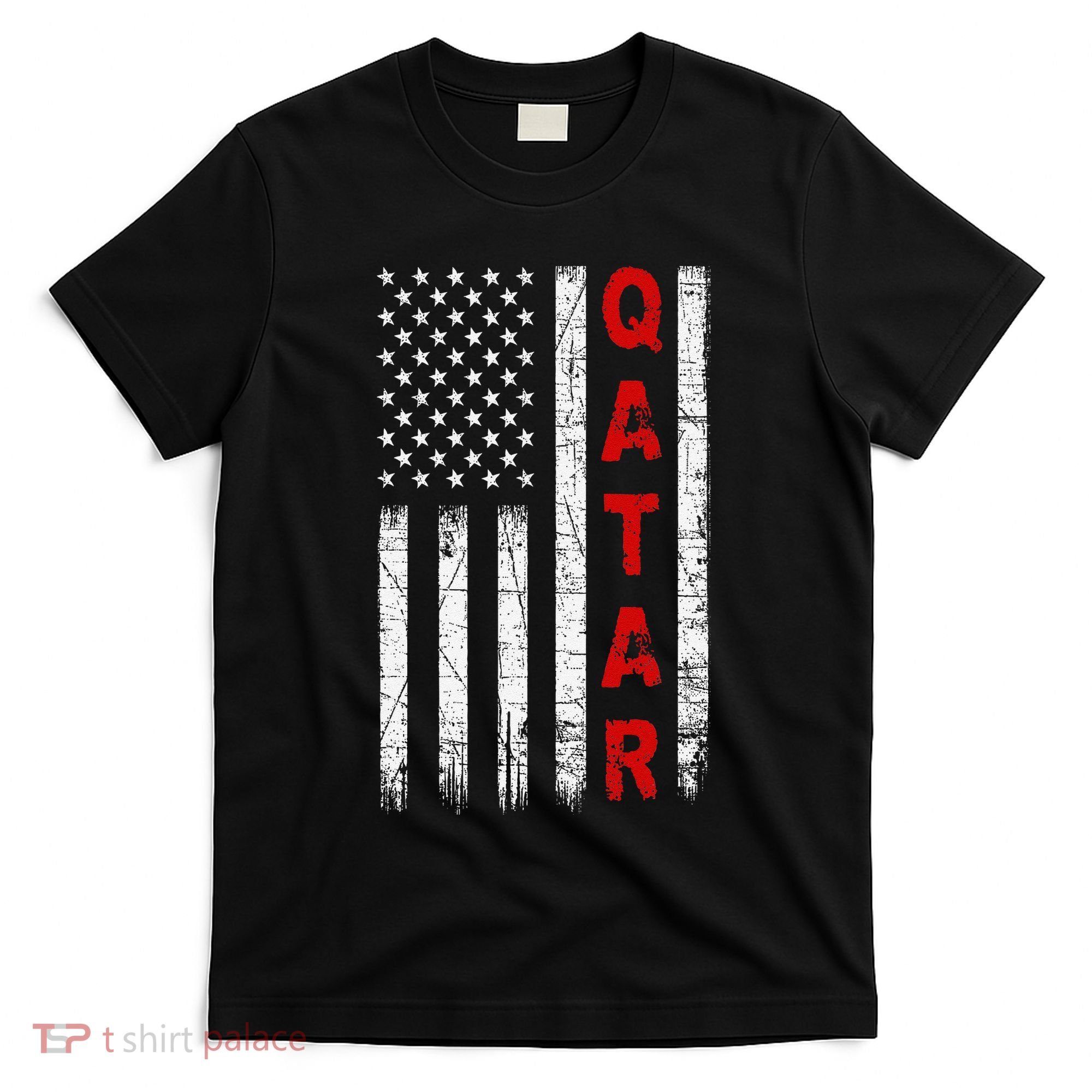 Vintage American Flag Qatari Patriotic Qatar T-Shirt