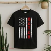 Vintage American Flag Qatari Patriotic Qatar T-Shirt thumb 2