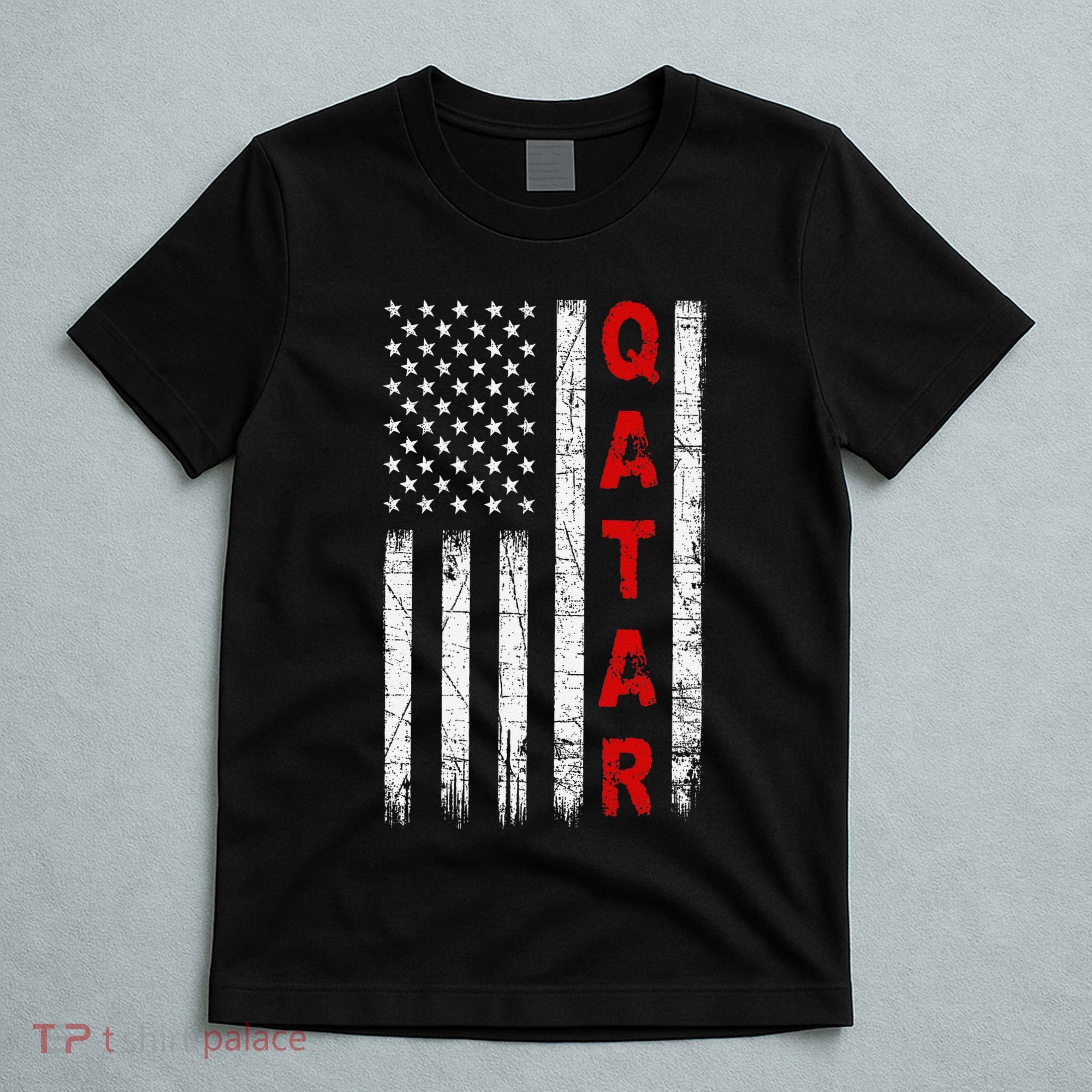 Vintage American Flag Qatari Patriotic Qatar T-Shirt