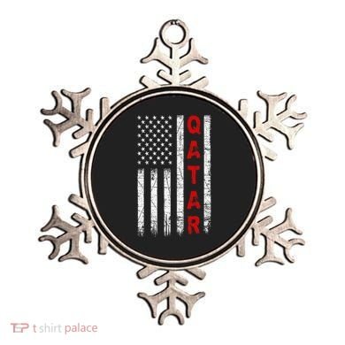Vintage American Flag Qatari Patriotic Qatar Ornament