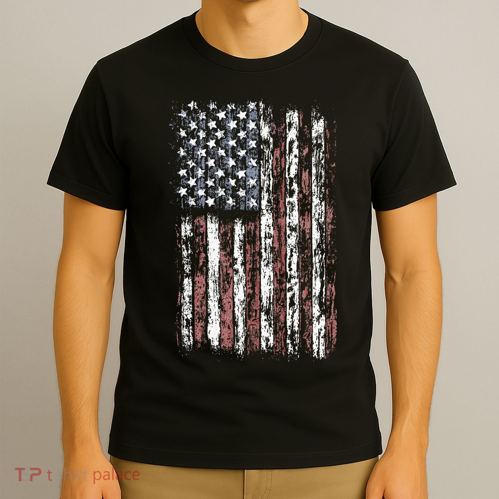 Vintage American Flag Men USA Flag T-Shirt