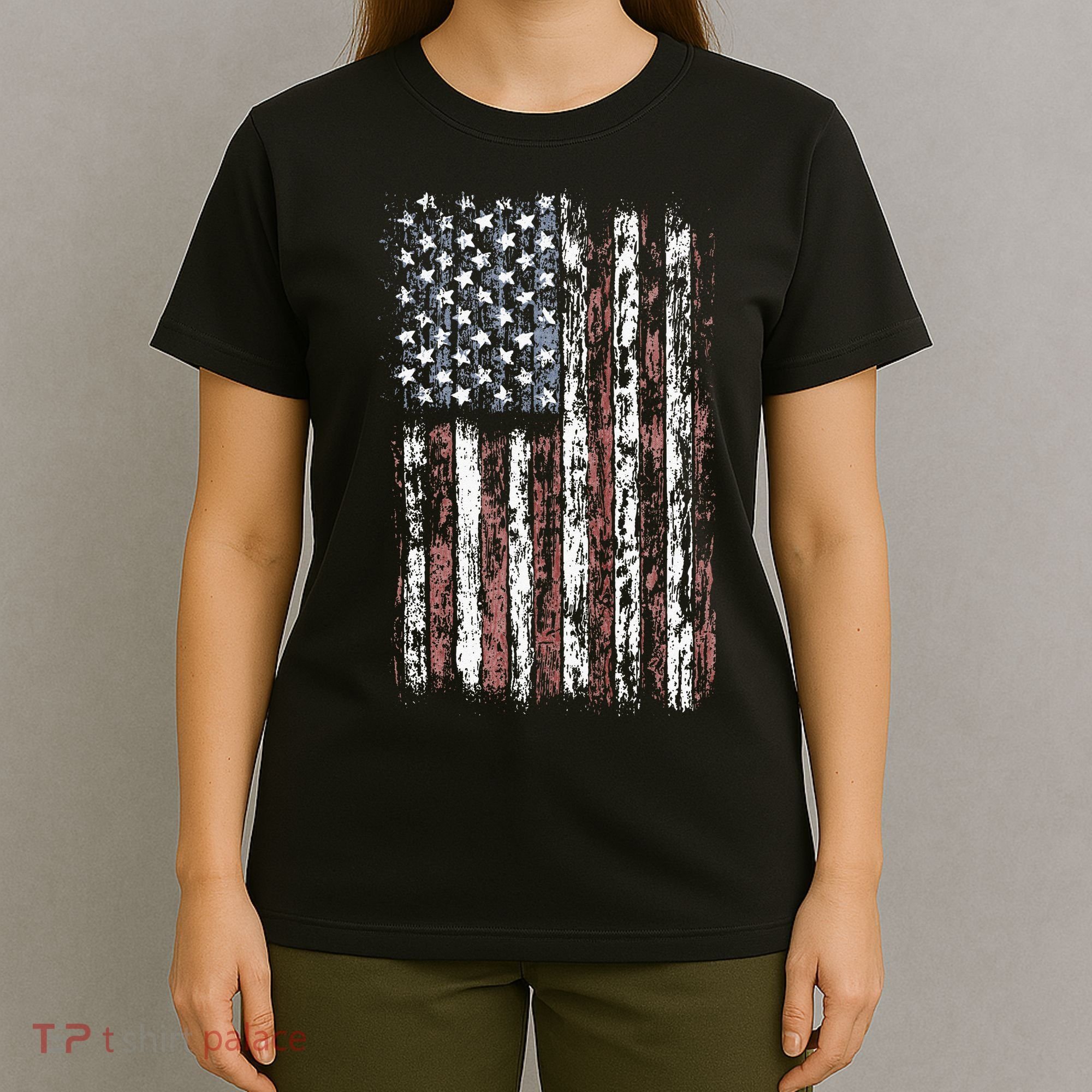 Vintage American Flag Men USA Flag T-Shirt