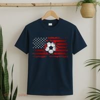 vintage American Flag Soccer Apparel Soccer T-Shirt thumb 2