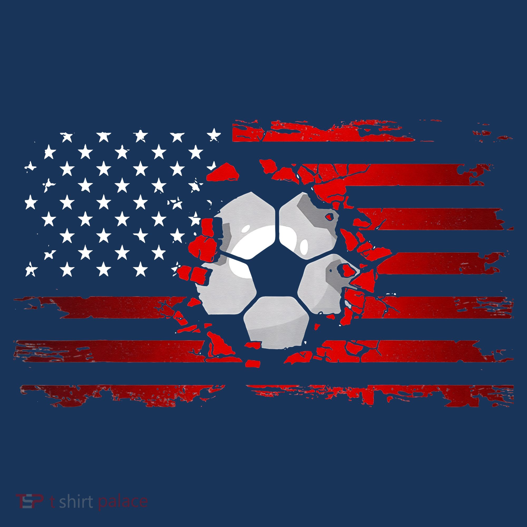 vintage American Flag Soccer Apparel Soccer T-Shirt