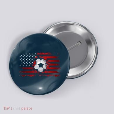 vintage American Flag Soccer Apparel Soccer Button
