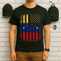 Venezuelan American Flag Venezuelan Roots Venezuela America T-Shirt thumb 6