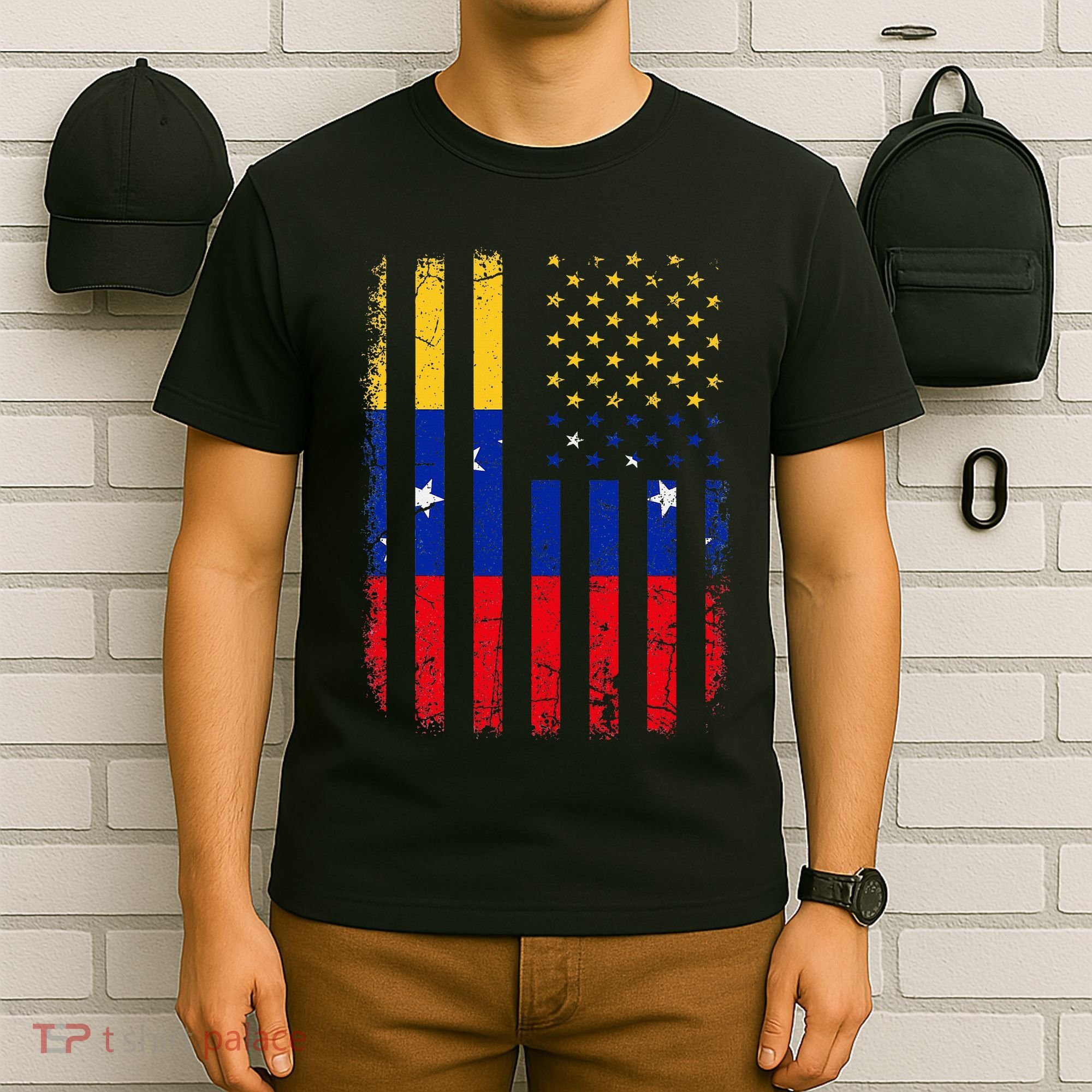 Venezuelan American Flag Venezuelan Roots Venezuela America T-Shirt