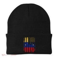 Venezuelan American Flag Venezuelan Roots Venezuela America Beanie thumb 0