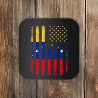 Venezuelan American Flag Venezuelan Roots Venezuela America Coaster thumb 0
