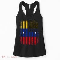 Venezuelan American Flag Venezuelan Roots Venezuela America Women's Tank Top thumb 0