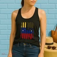 Venezuelan American Flag Venezuelan Roots Venezuela America Women's Tank Top thumb 2