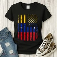 Venezuelan American Flag Venezuelan Roots Venezuela America Women's T-Shirt thumb 3