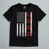 Vintage American Flag Lao Laotian Patriotic Laos T-Shirt thumb 5