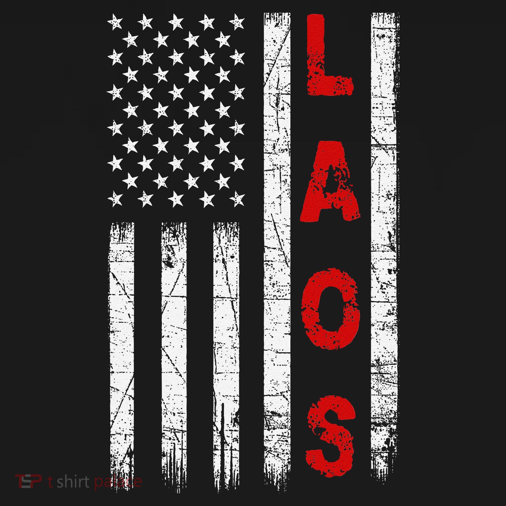 Vintage American Flag Lao Laotian Patriotic Laos T-Shirt
