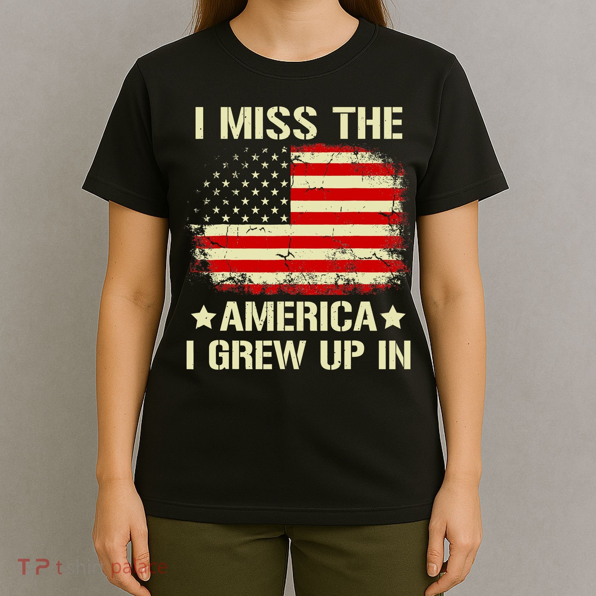 Vintage American Flag I Miss The America I Grew Up In T-Shirt
