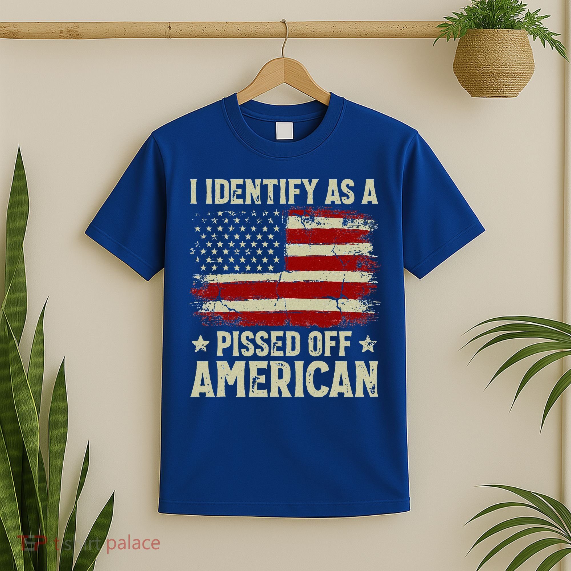 Vintage American Flag I Identify As A Pissed Off American T-Shirt