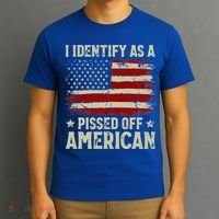 Vintage American Flag I Identify As A Pissed Off American T-Shirt thumb 3