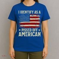 Vintage American Flag I Identify As A Pissed Off American T-Shirt thumb 4