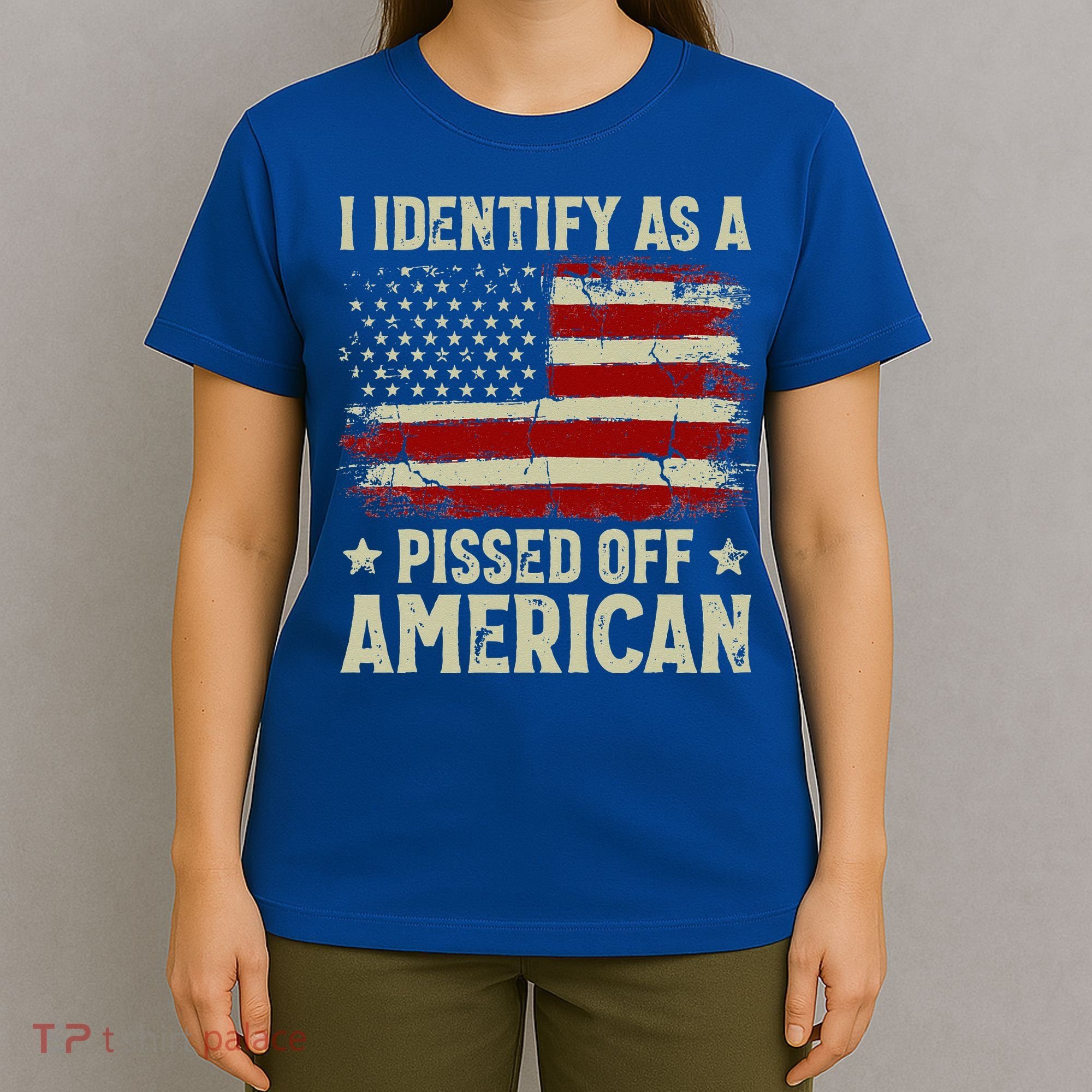 Vintage American Flag I Identify As A Pissed Off American T-Shirt