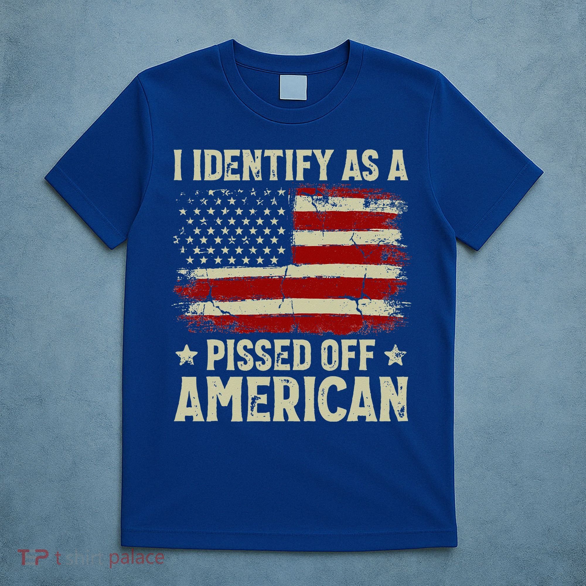 Vintage American Flag I Identify As A Pissed Off American T-Shirt