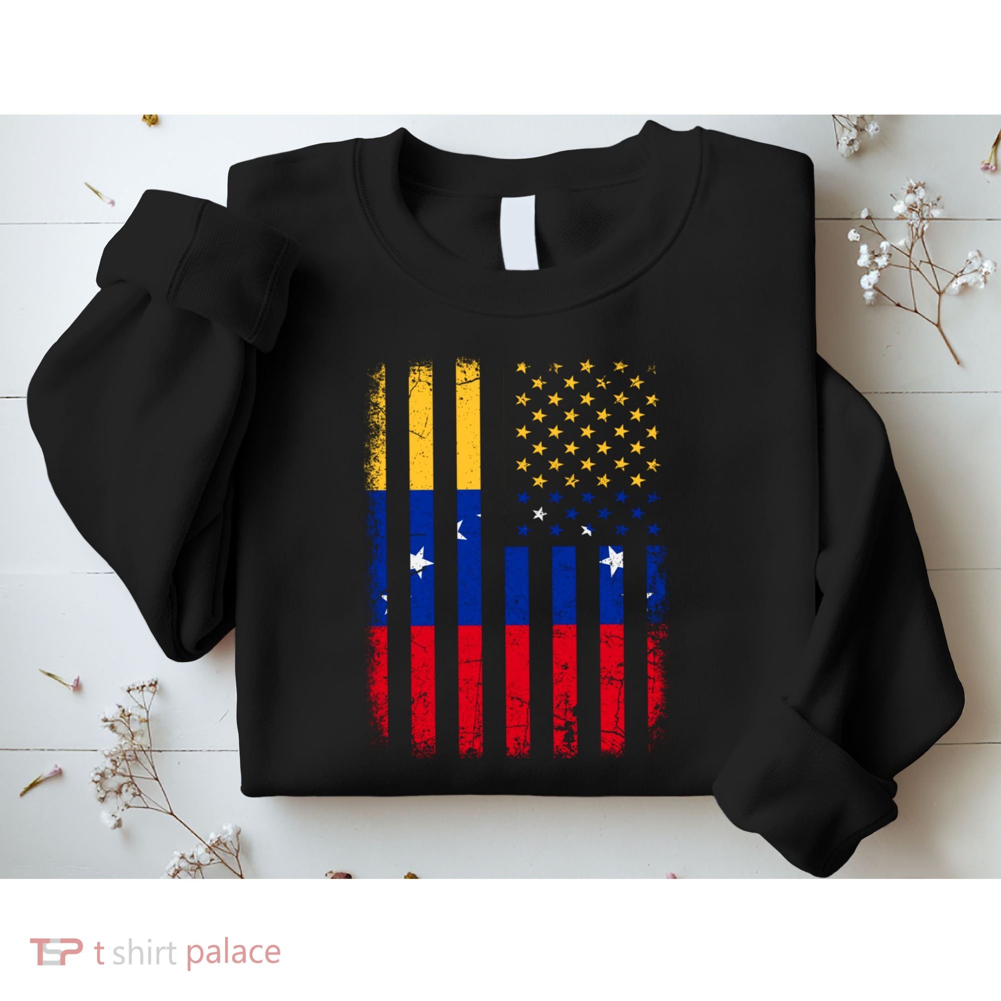 Venezuelan American Flag Venezuelan Roots Venezuela America Sweatshirt