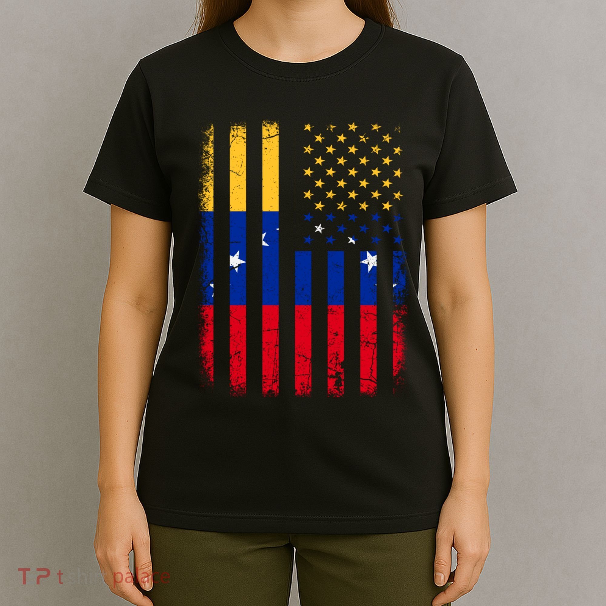 Venezuelan American Flag Venezuelan Roots Venezuela America T-Shirt