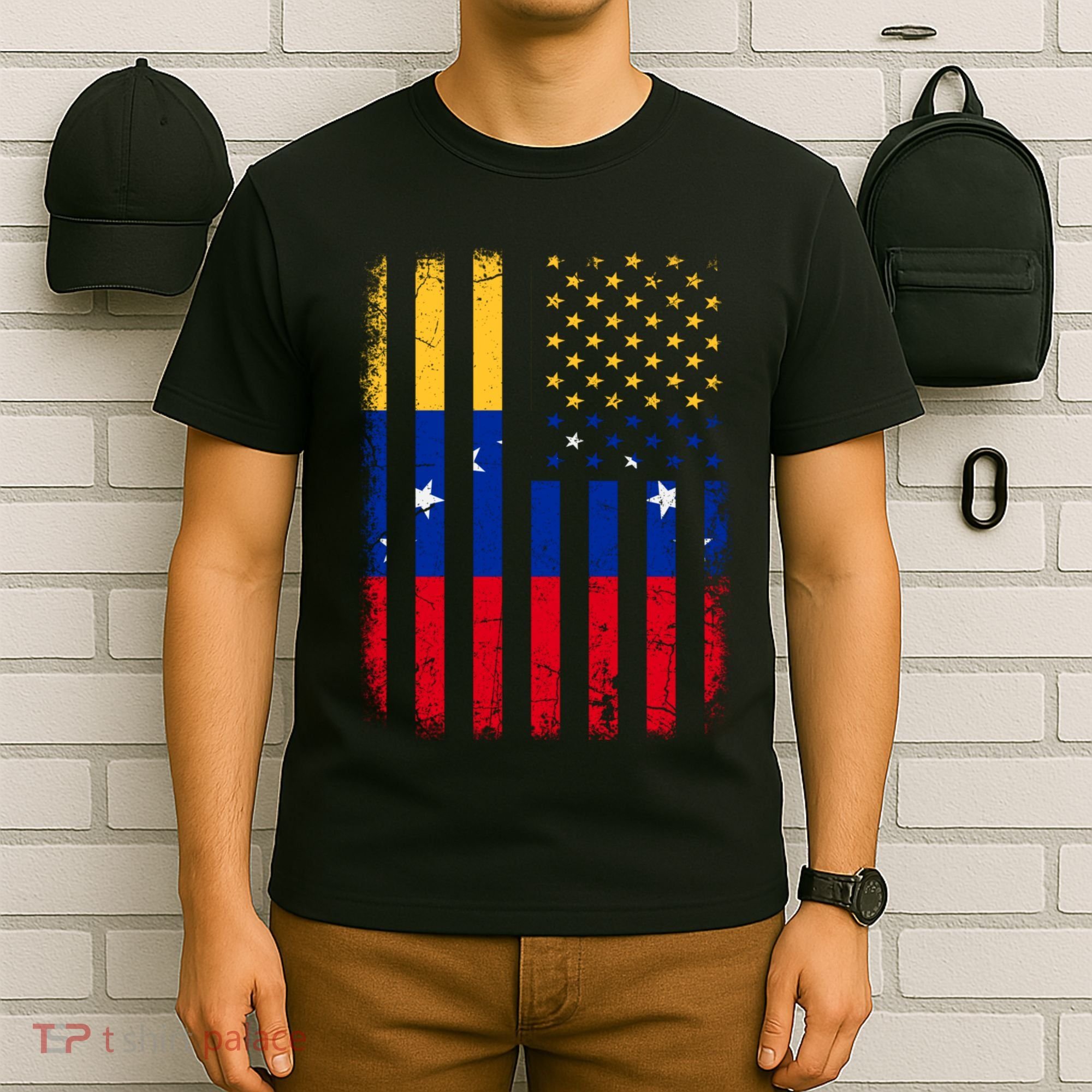 Venezuelan American Flag Venezuelan Roots Venezuela America T-Shirt