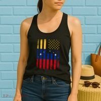Venezuelan American Flag Venezuelan Roots Venezuela America Women's Tank Top thumb 2
