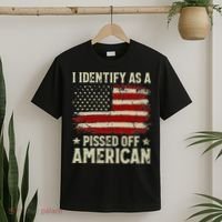 Vintage American Flag I Identify As A Pissed Off American T-Shirt thumb 2