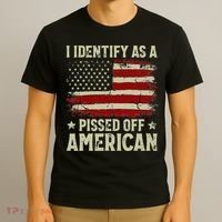 Vintage American Flag I Identify As A Pissed Off American T-Shirt thumb 3