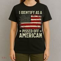 Vintage American Flag I Identify As A Pissed Off American T-Shirt thumb 4