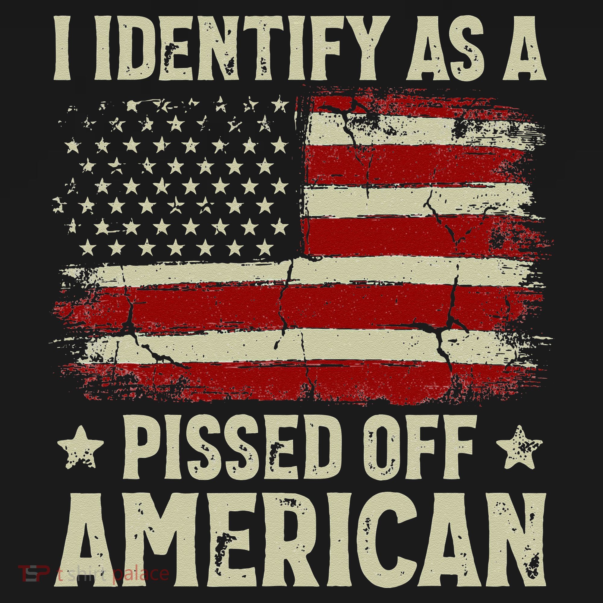 Vintage American Flag I Identify As A Pissed Off American T-Shirt