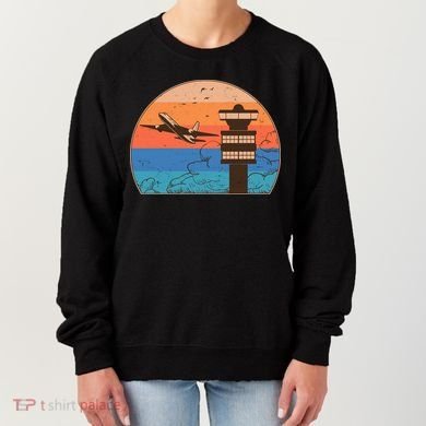 Vintage Airplane Flight Controller Tower Women's Sweatshirt