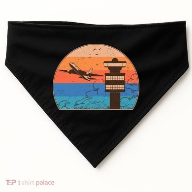 Vintage Airplane Flight Controller Tower USA-Made Doggie Bandana