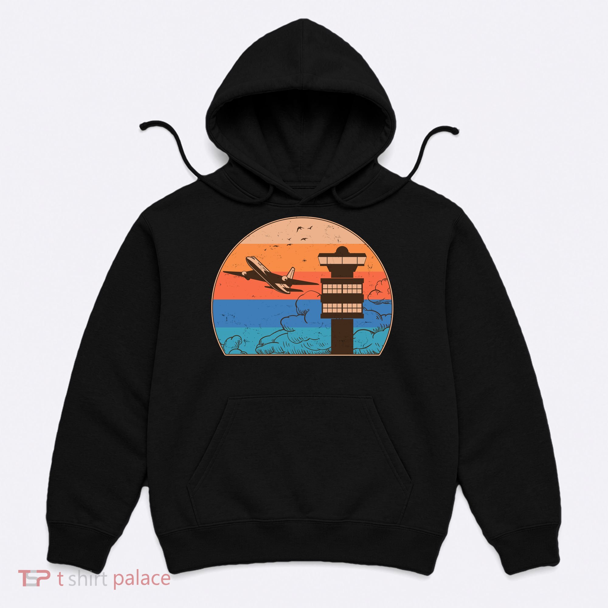Vintage Airplane Flight Controller Tower Hoodie