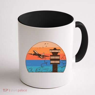 Vintage Airplane Flight Controller Tower Coffee Mug back